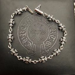 thumbnail for Cropped Bracelet S925 Standard Sterling Silver Sword Cross Flower Men's and Women's Jewelry European and American Retro Couple Dagger Chain