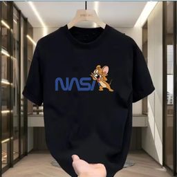 thumbnail for Summer 2025 American Style Hot Short-sleeved T-shirt Men's and Women's Top Instagram Popular Brand Street Loose Round Neck All-match