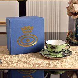 thumbnail for Italy 1735 Oriental porcelain mug coffee cup saucer soup plate snack plate flat plate shallow plate cutlery set