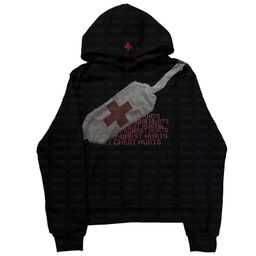 thumbnail for European and American cross-border wholesale personality print sweatshirt long sleeve pullover hoodie retro jacket street trend y2k