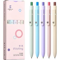 thumbnail for Amazon explosive Zanshi Pilot Morandi color press gel pen quick dry 5 set office rollerball pen