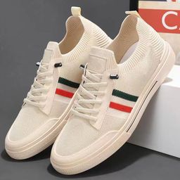 thumbnail for Men's Shoes Summer Breathable Lightweight Autumn Mesh Sports Fly-Knit Flat Shoes Men's Soft-Soled Slip-On Casual Trendy Shoes