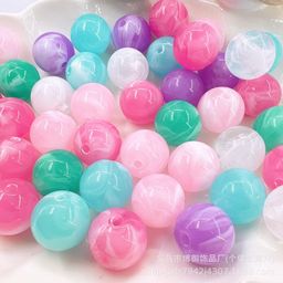 thumbnail for Two-color graded cloud-and-mist acrylic round bead through-hole bead string DIY bead pen phone chain keychain accessories