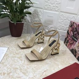 thumbnail for European Station DG Casual Leather Shoes Silver Sea Cucumber Cowhide Women's Shoes Slippers Explosive Sandals High Heel Comfortable