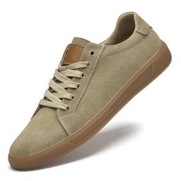 thumbnail for Men's leather soft-soled small size 36 retro casual shoes 37 versatile fashion trend board shoes large size 45 low-top shoes 36