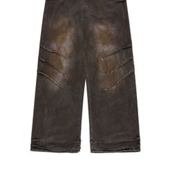 thumbnail for American Style High Street Design Sense Dirty Wipe Waste Earth Style Jeans Men&#039s and Women&#039s Loose Niche Dipped Straight Trendy Pants