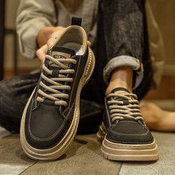 thumbnail for 男鞋新款秋季百搭休闲工装鞋子男马丁靴男士低帮复古皮鞋运动板鞋