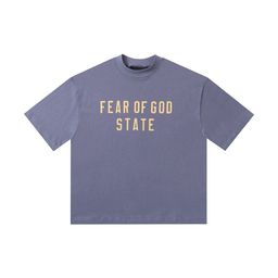 thumbnail for 24Fall Fear of God Fog Essentials Multi-Line Summer Trendy Brand Loose Short-Sleeved T-Shirt