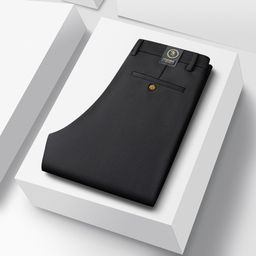 thumbnail for Calças de marca masculinas, calças casuais de negócios, elásticas em quatro direções, outono e inverno 2024, grossas, macias, amigáveis à pele, anti-rugas, sem ferro, calças retas.