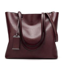 thumbnail for Cross-Border Women's Bags 2025 New European and American Style Shoulder Bags Foreign Trade Bags Amazon Popular Oil Leather Bags Crossbody