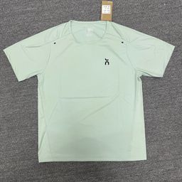 thumbnail for In Stock, quick-dry seamless short-sleeve T-shirt, crew neck men's loose breathable hole, fitness running stretch casual top, trendy