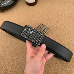 thumbnail for Letter belt men's bronze buckle round buckle multi-color foreign trade belt simple trouser pocket smooth buckle 3.8cm