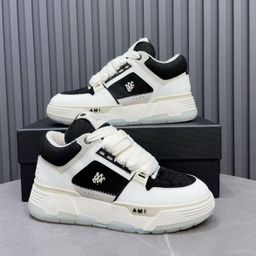 thumbnail for High-End Foreign Trade Men's Lace-Up Shoes with Color-Blocking, Women's American-Style High Street Casual Sneakers, Thick-Soled Breathable White Shoes