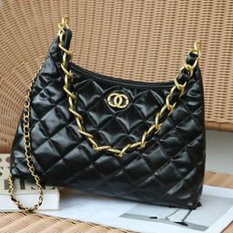 thumbnail for Chanel Style Diamond Chain Oil Wax Cowhide Underarm Bag High-end Niche Design Shoulder Crossbody Tote Bag Women&#039s Bag