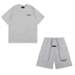 thumbnail for 2026 cross-border European and American foreign trade letter print series men's and women's short-sleeved cropped trouser suits