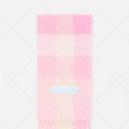 thumbnail for Women's winter scarf double-sided rainbow plaid shawl long seahorse fur color-block scarf with men's tassels