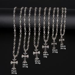 thumbnail for European and American Cross Necklace Jewelry Punk Men&#039;s and Women&#039;s Vintage Necklace Personality Cast Croix Star Pendant Pendant