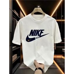 thumbnail for Camiseta de manga curta masculina verão nova marca de moda americana casal meia manga topos solto casual camisa de fundo t em torno do pescoço camiseta