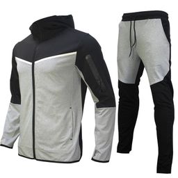 thumbnail for European and American Men's Amazon Cross-border E-Commerce Hot Selling Men's Long Sleeve Jacket Trousers Hooded Casual European Size Sports Suit