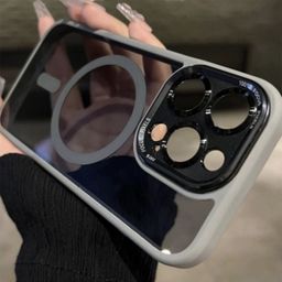 thumbnail for Precision Hole Acrylic Magnetic Phone Case Suitable for Apple 17Pro Soft Edge Ins Normcore Two-In-One Magnetic Case