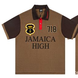 thumbnail for 2025 início da primavera exportação transfronteiriça europeia e americana atacado camiseta polo de manga curta para casal casual simples e solta de rua.