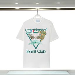 thumbnail for 2023 spot for Casablanca Casablanca double yarn cotton men and women T-shirt hip hop casual short sleeve
