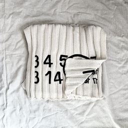 thumbnail for Classic minimalist and versatile cotton scarf digital LOGO embroidered ribbed knitted men's and women's autumn and winter warm scarves