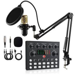 thumbnail for BM800 condenser microphone microphone microphone + V8 mobile phone sound cardCross-border anchor computer podcast equipment live broadcast set