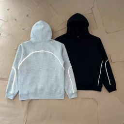 thumbnail for Collaboration Series Dental Floss 3m Reflective Strip Logo Print Casual Sports Composite Fleece-Lined Hooded Sweatshirt