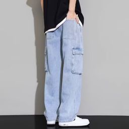 thumbnail for Shirt Less Clothing American Fold Jeans Men's Autumn and Winter Fashion Cross-border Foreign Trade in stock Fashion Men's and Women's Casual Pants