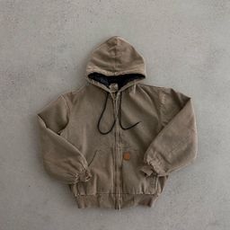 thumbnail for In stock: Heavyweight vintage J130 American hooded pre-loved washed distressed canvas cotton jacket jacket for men and women