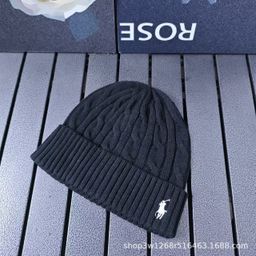 thumbnail for New Autumn and Winter Pony Embroidered Twisted Knitted Hat Warm Fashion All-match Couple Casual Pullover Hat Wool Hat