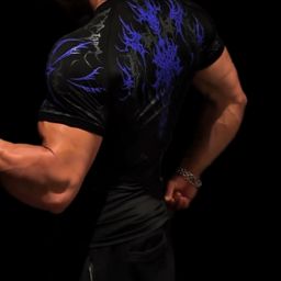 thumbnail for Breathedivinity 2025 Men's Fitness Clothing Short-Sleeved Sports Fitness Quick-Drying Bodysuit Cross-Border