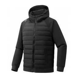 thumbnail for On running down jacket new solid color simple splicing loose hooded 90 white duck down couple model to send foreign trade models