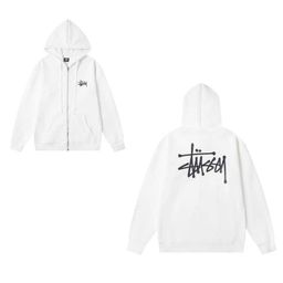 thumbnail for Cross-Border European and American Heavyweight Stu Velvet Hooded Sweatshirt for Men and Women with the Same Printed Loose Pullover Sweatshirt Jacket Hoodie
