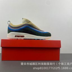 thumbnail for Puro original TS X Air Max 1 veludo arco-íris amarelo farpa cáqui sapatos de exportação de alta qualidade