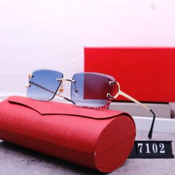 thumbnail for 2024 New Rimless Edge-Cut Sunglasses for Women Korean Style Trendy Kajia Slimming Sun Visors for Men Anti-Uv Wholesale