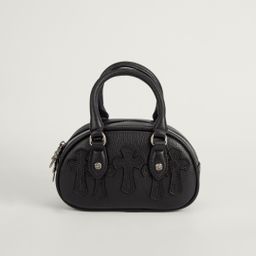 thumbnail for Crowe @ Heart Layer Cowhide Bowling Bag Cross Label Fashionable Cool Bike Bag All-match Hand Shoulder Crossbody Women's Bag