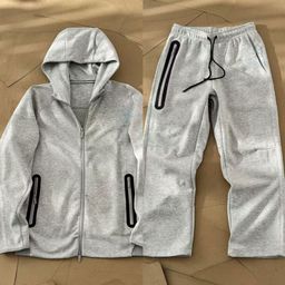 thumbnail for 25 Years of New Spring and Autumn Casual Sports Air Layer Hooded Jacket and Sweatpants Set 454 and 461