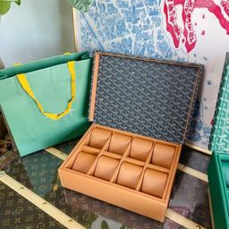 thumbnail for New Dog-Tooth Watch Portable Storage and Protection Box, Dustproof and Waterproof, High-End Leather Interior Protection