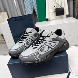 thumbnail for Cross-border Europe 2025 CD Men's and Women's Couple Fashion Versatile Lace-up Casual Shoes White Shoes Letter B30 Daddy Shoes