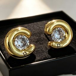 thumbnail for 26 New Letter Stud Earrings Niche and Sophistication, Light Luxury Commuter INS Style Small Stud Earrings for Women, Trendy L Factory Direct Sale