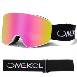 thumbnail for OMEKOL Yuanmi high quality double-layer anti-fog ski glasses outdoor sports windproof ski goggles cocker myopia glasses