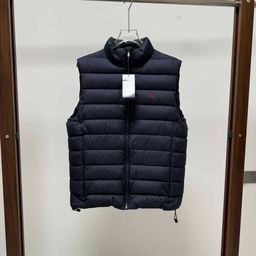 thumbnail for Classic pony embroidery lightweight cotton vest with stand-up collar, suitable for commuting and casual wear, can be worn as an inner or outer layer, slimming and warm sleeveless jacket