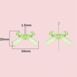 thumbnail for Color transparent acrylic cute bow beaded diy hand made mobile phone chain necklace accessories jewelry materials