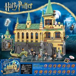 thumbnail for Compatível com LEGO Harry Potter modelo de montagem de blocos de construção 75954 Hogwarts Gate Castle Hedwig Toy