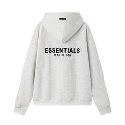 thumbnail for New Fear of God Essentials Flocked Letters Men's and Women's Casual Loose Velvet Hooded Sweatshirt Trendy