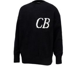 thumbnail for Trendy brand CB simple letter logo jacquard sweater pullover men's and women's round neck versatile knitwear cross-border wholesale