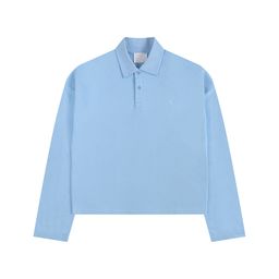 thumbnail for Ami Polo shirt spring and summer new 25SS cotton high gram weight loose lapel cross-border live broadcast love button long sleeve