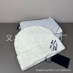 thumbnail for European and American cross-border fashion pattern knitted hat Korean version casual and versatile simple autumn and winter warm outdoor cold-proof wool hat